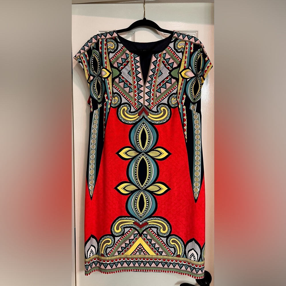 Laundry By Shelli Segal Red Geometric Shift Dress
Size M